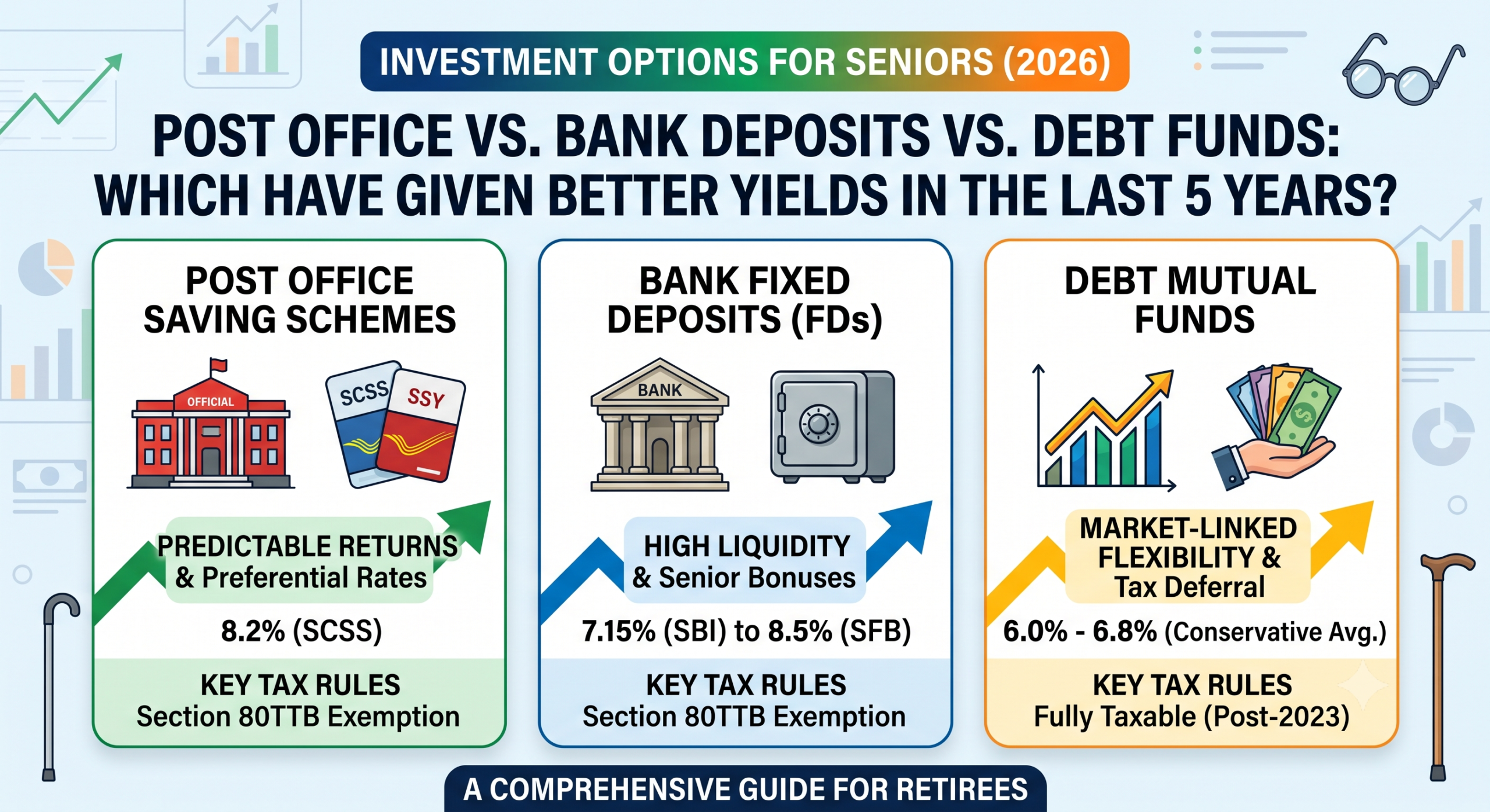 Post Office SCSS vs. Bank FDs vs. Debt Funds